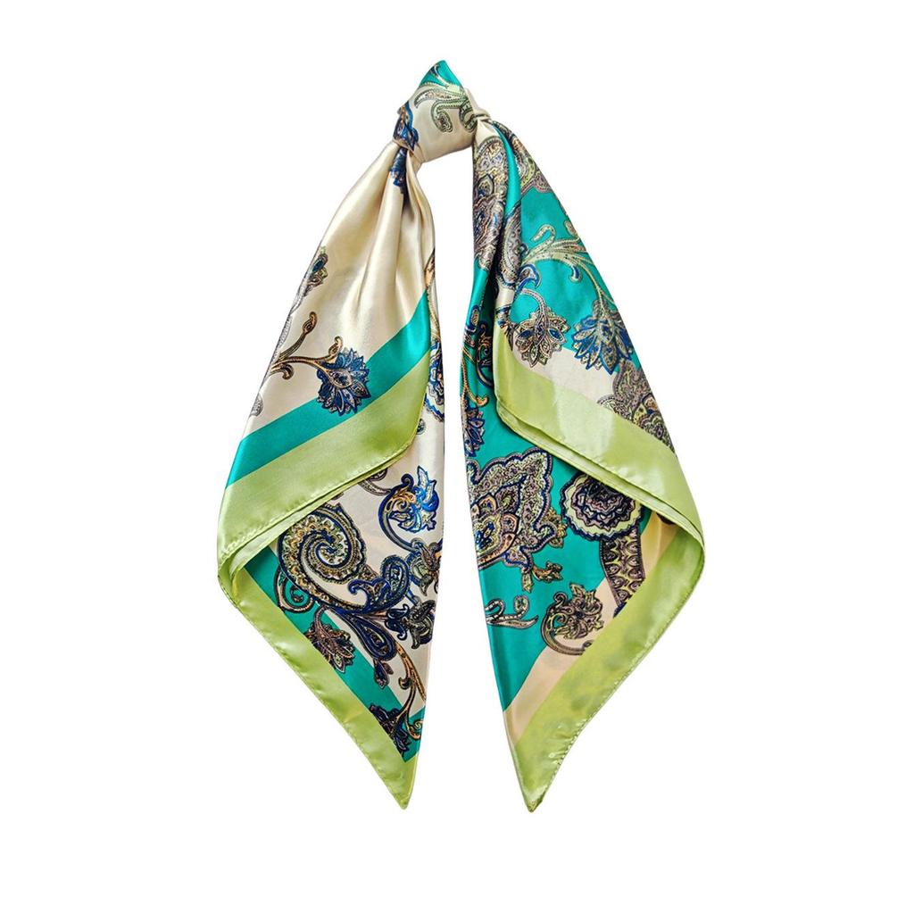 90cm Trendy Paisley Silk-Style Headscarf for Women - European American Design