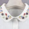 Perfect Match Handmade White Beaded Flower Fake Collar For Women Detachable Solid Color False Collar Female Neckwear Tie Lapel Decoration