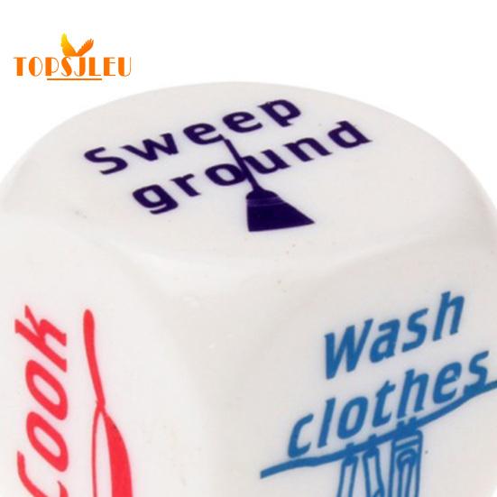 25MM Housework Dice - Fun Chore Assignment Game, Six-sided Patterned Rounded Corner, Cute Family Housework Dice