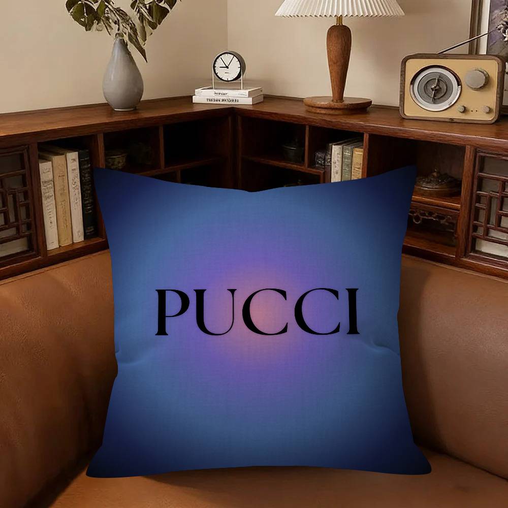E-Emilio P-Pucci Logo Fashion  Cushion Cover Inches Farmhouse Decor Home Throw Pillow Covers for Couch Decorations