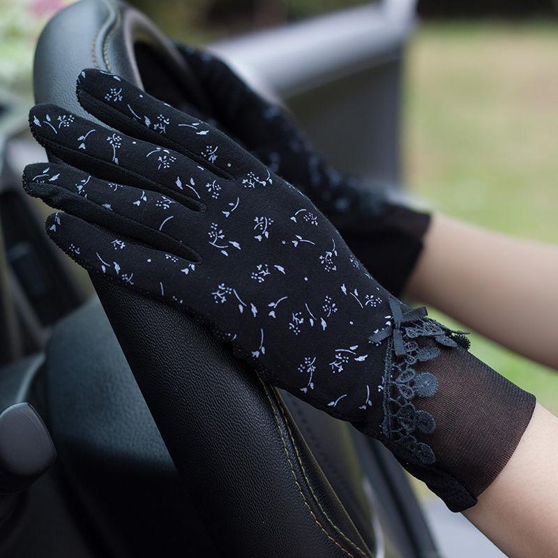 Elegante Spitzenhandschuhe mit Schleife für Damen - Atmungsaktiver Sonnenschutz, Perfekt für Outdoor-Aktivitäten im Frühling und Sommer