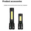 High Power LED Handheld Flashlight,5 Modes, Adjustable Beam, Type-C Fast Charging, Rechargeable Battery, Aluminum Alloy, with USB Cable