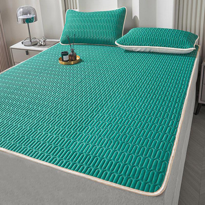 Quilted Mattress Home Cool Sleeping Mat Kit Couple 2People Single Double Bed Foldable Summer Season Sheet Protection Pad Wasart Latex