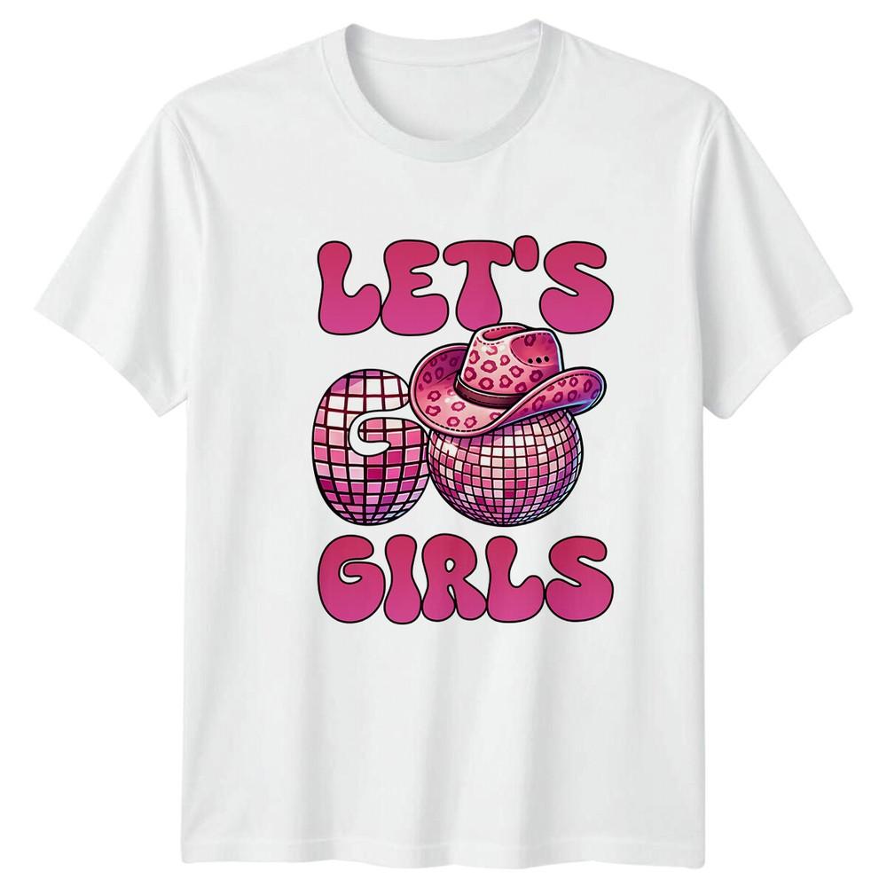 Lets Go Girls Disco Ball Cowboy Hat Western TShirt S