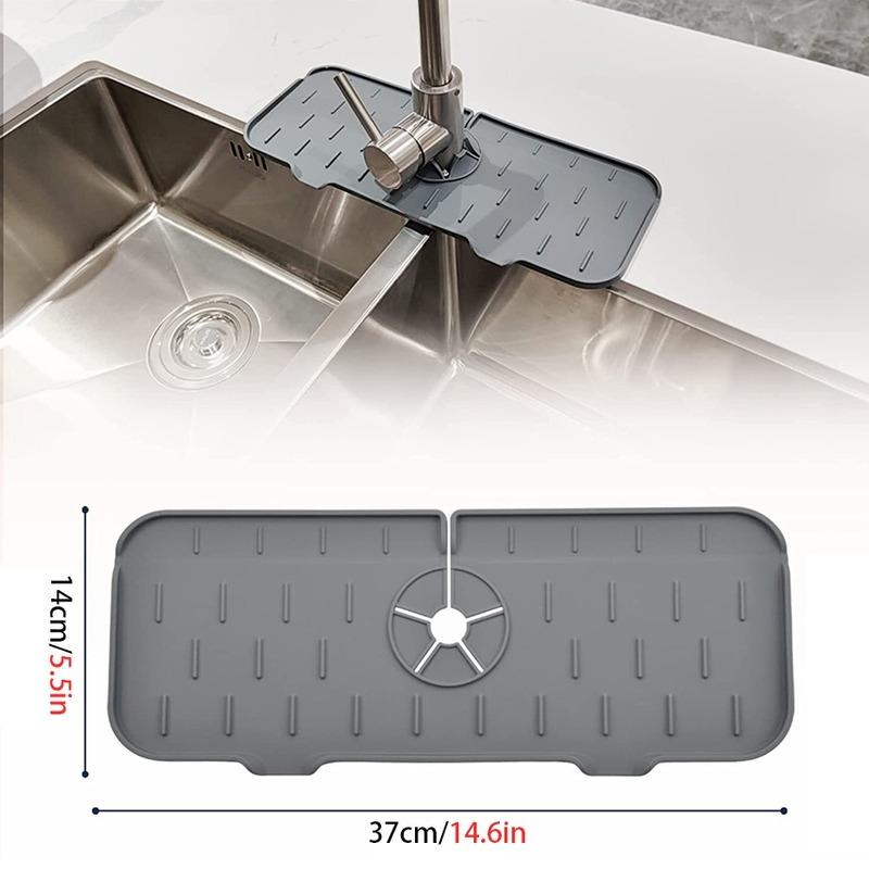 Sink Splash Guard Silicone Faucet Splash Catcher Countertop Protector for Kitchen Bathroom Kitchen Gadgets Sink Accessories