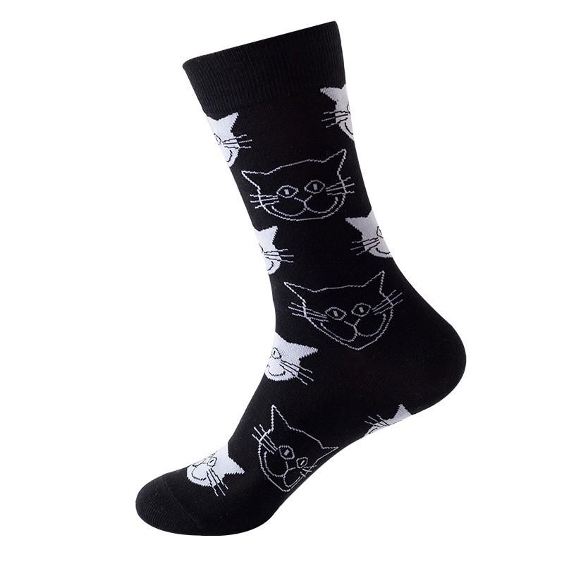 Mens Cotton Cartoon Animal Socks Mid-Calf Casual Trendy Youth Wear