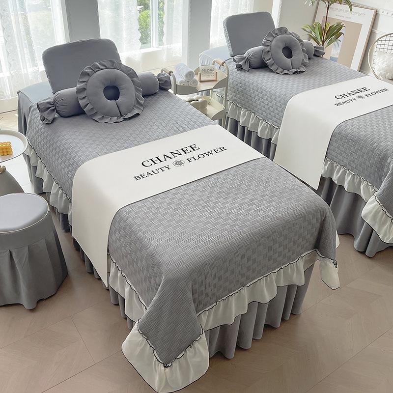 Juego de Ropa de Cama de Belleza de Lujo de Cuatro Piezas para Cubierta de Cama, Cuidado de la Piel y Masaje