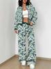 Retro Pattern Autumn and Winter New European and American Women's Clothing Rose Printing Suit Women