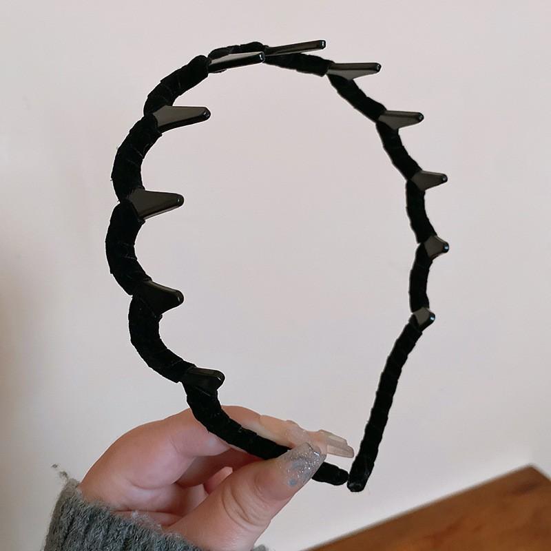Mesh winding crystal headband new fashion simple headgear with teeth fluffy high skull top hair accessories