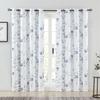 Refreshing Floral Print Pattern Curtains Blue Brown Floral 2 Pcs Living Room Bedroom Kitchen Balcony Blackout Decor