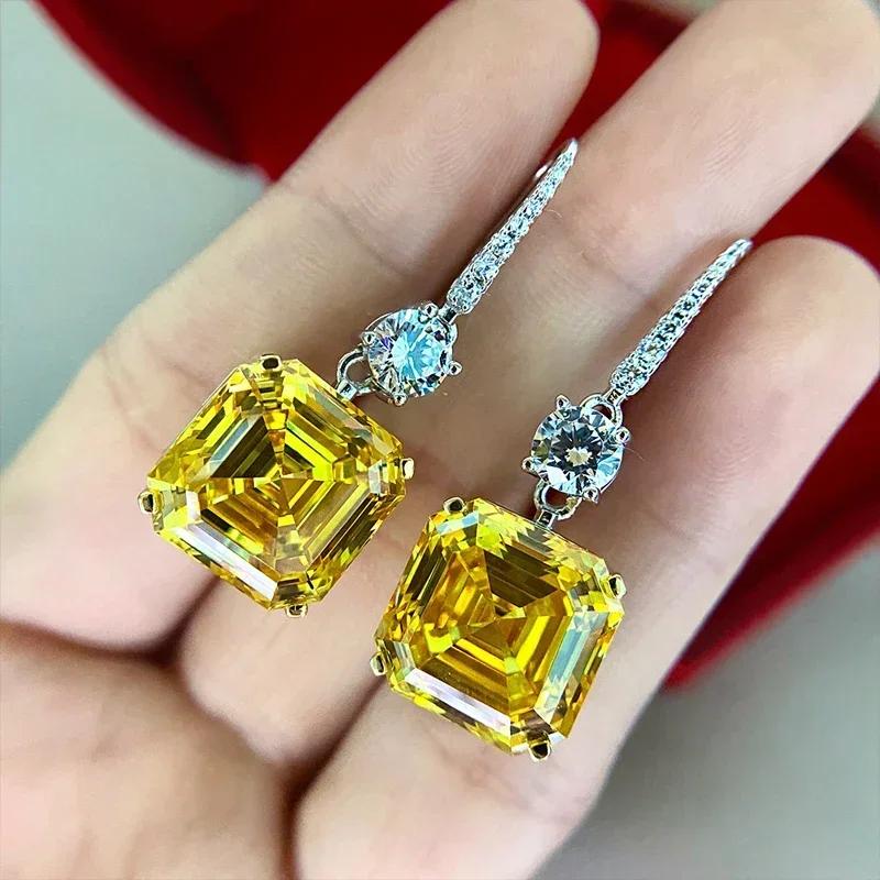 Yellow Zircon, Niche Design, Cool Style, Fresh and Elegant Accessories, High-end Trend, Personalized Fashion Earrings