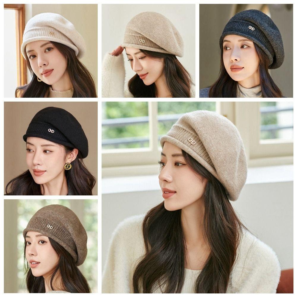 

Newsboy Cap Knitted Hat Korean Style Wool Cap Casual Wool Beret Girl