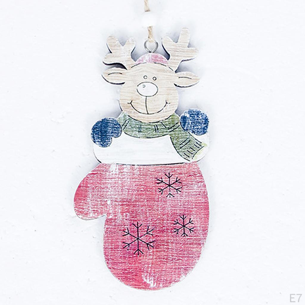 Decorations Wooden Painted Christmas Sock Crafts Hanging Ornament Tree Pendant Decoration
