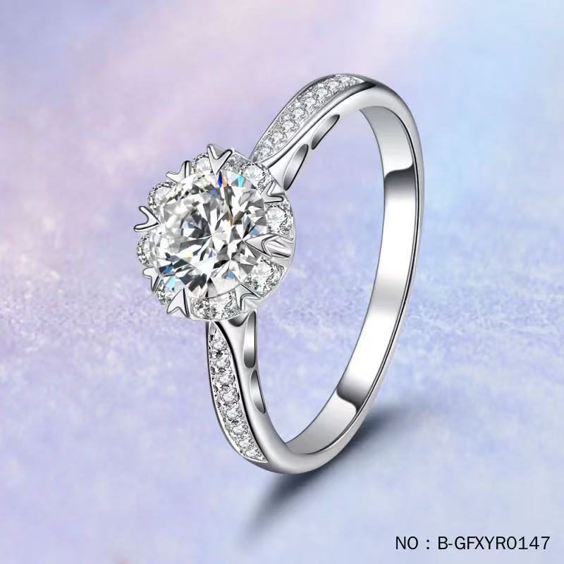 New Arrival 925 Sterling Silver Engagement Wedding Rings High Quality Rhodium Plated Zircon Women's Jewelry