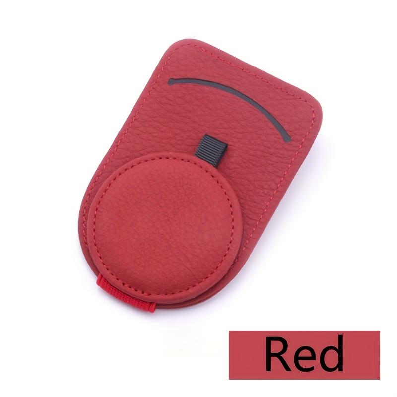 

1pc Fashion Glasses Holders for Car PU Leather Fashion Glasses Clip for Car Visor Glasses Hanger Clip Car Interior Visor Accessories червоний