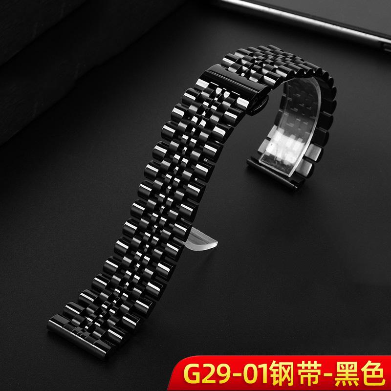 Klassisches Uhrenarmband aus Edelstahl, 20 mm, 22 mm, schwarzes Uhrenarmband für Armani Black Warrior AX7105 AR1970 für Huawei Watch Gt2/3