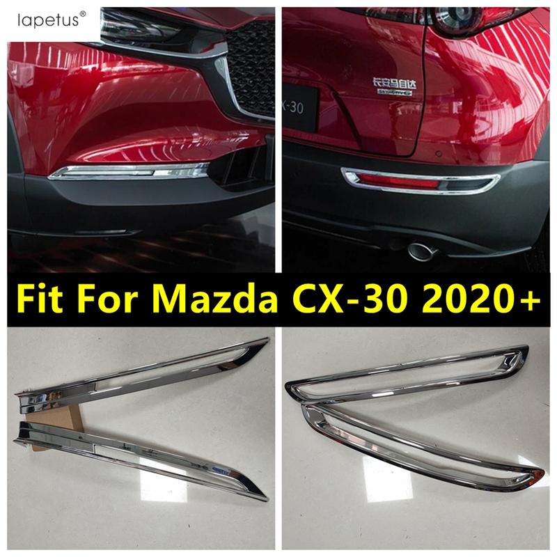 Für Mazda CX-30 - 2025 Auto Front Heck Nebelscheinwerfer Dekoratives Lichtband Augenbrauenabdeckung Verkleidung ABS Chrom Kohlefaser Zubehör