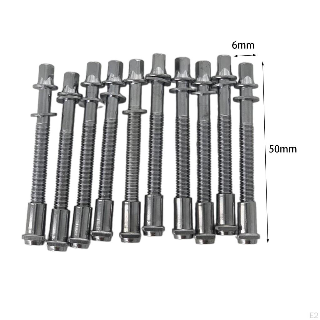 10 Pack of Tension Rods and Tom Lug Screws for Snare Drum