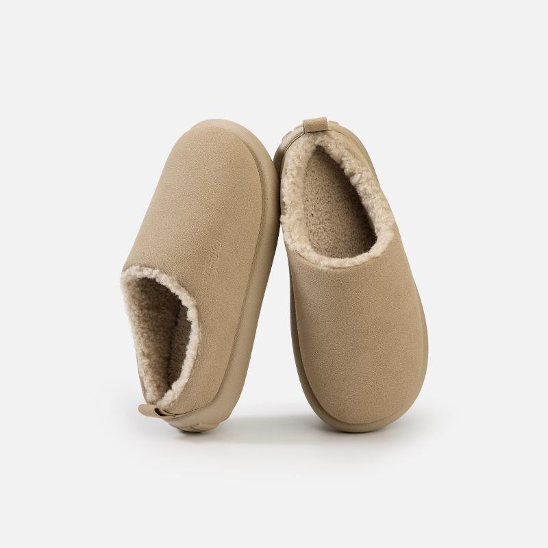 

Новые минималистичные хлопковые тапочки для домашнего тепла, флисовое утолщение и противоскользящая подошва 40 хаки