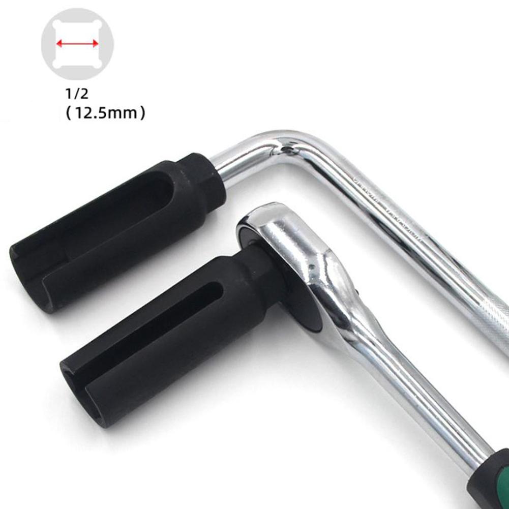 1set 22mm Narrow Mouth Oxygen Sensor Sleeve 1/2inch Drive Slotted Oxygen Sensing Drive Socket Wrench Tool For Car Repair