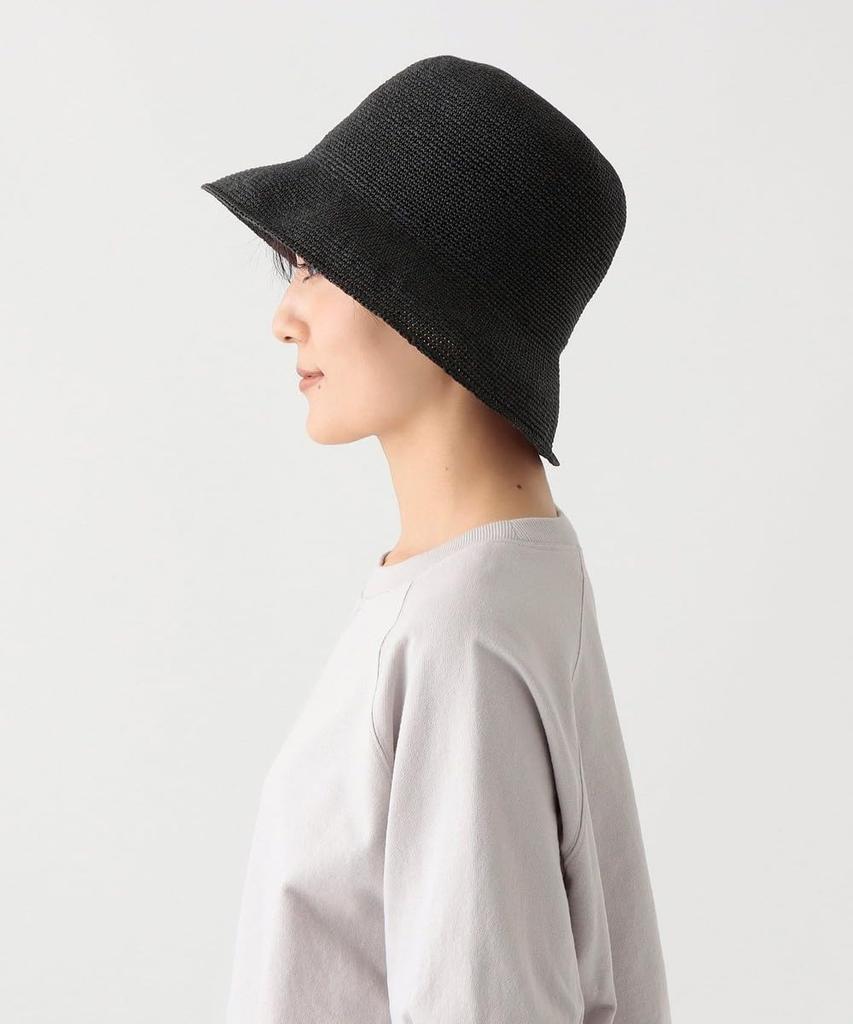 Tea AfternoonTea LIVING Hat JK35 Fine Knit Bucket UV Hat Black [Afternoon Living]