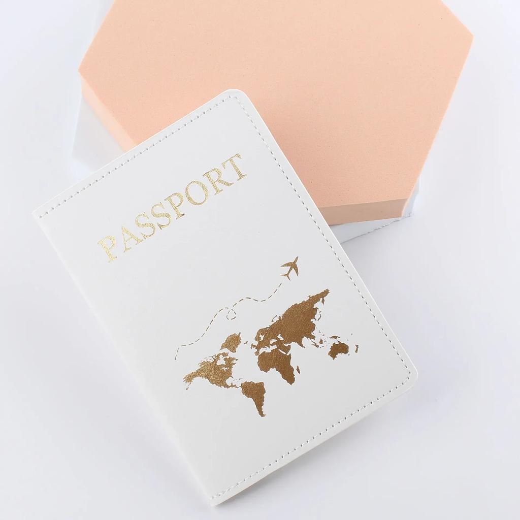 Pu Leather Passport Cover Simple Letter Plane Pattern Men Women Travel Wedding Passport Covers Holder Fashion Wedding Gift
