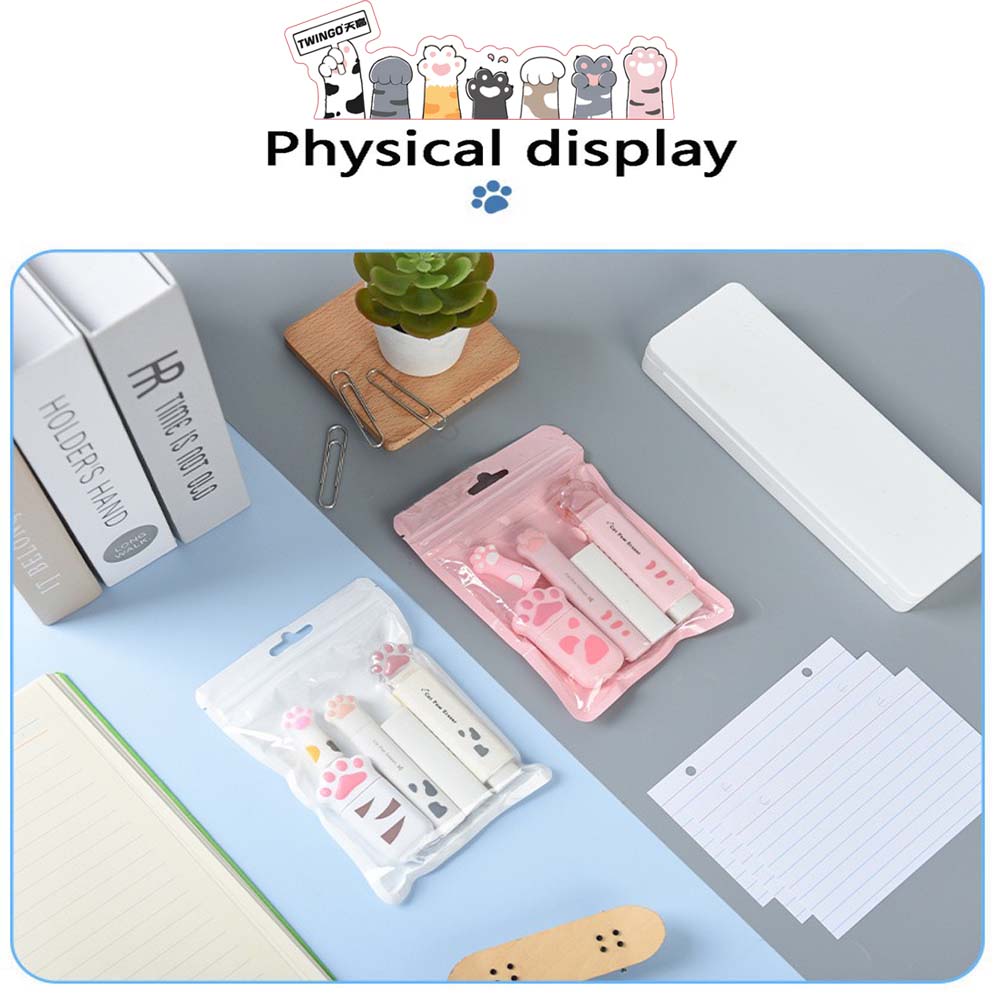 TWINGO Cat's Paw Stationery 5-piece Set Super Value Student Stationery Gift Bag Creative Birthday Gift, Student Gift
