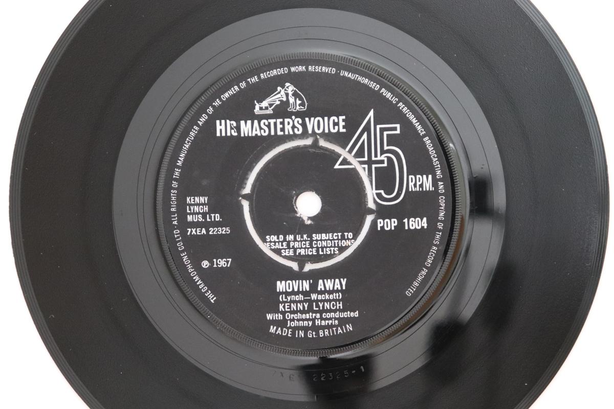 

7inch Record KENNY LYNCH - Movin Away POP1604 His Master s Vo 1967 UK Soul/Funk Used