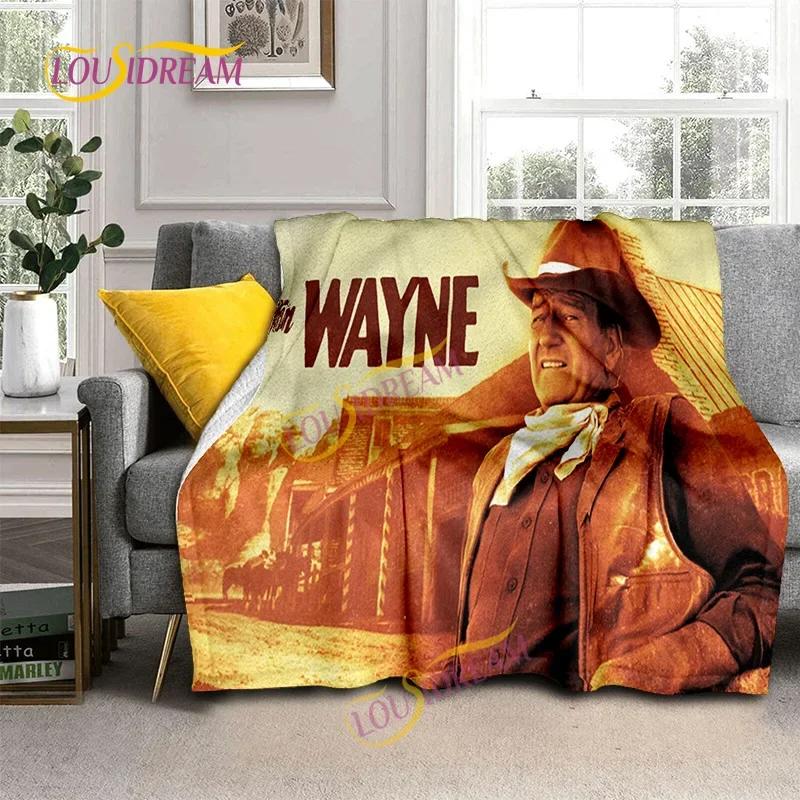 John Wayne Blanket Super Soft 3D Printed Famous Cowboy Actor John Wayne Flannel Blanket Home Bedroom Washable Warm Lazy Blanket
