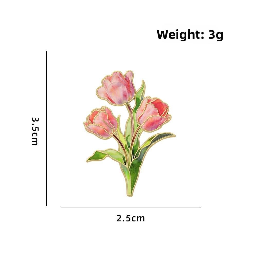 Botanical Design Enamel Flower Pins Assorted Colors Lapel Brooches Flower Brooches Birthday Gift