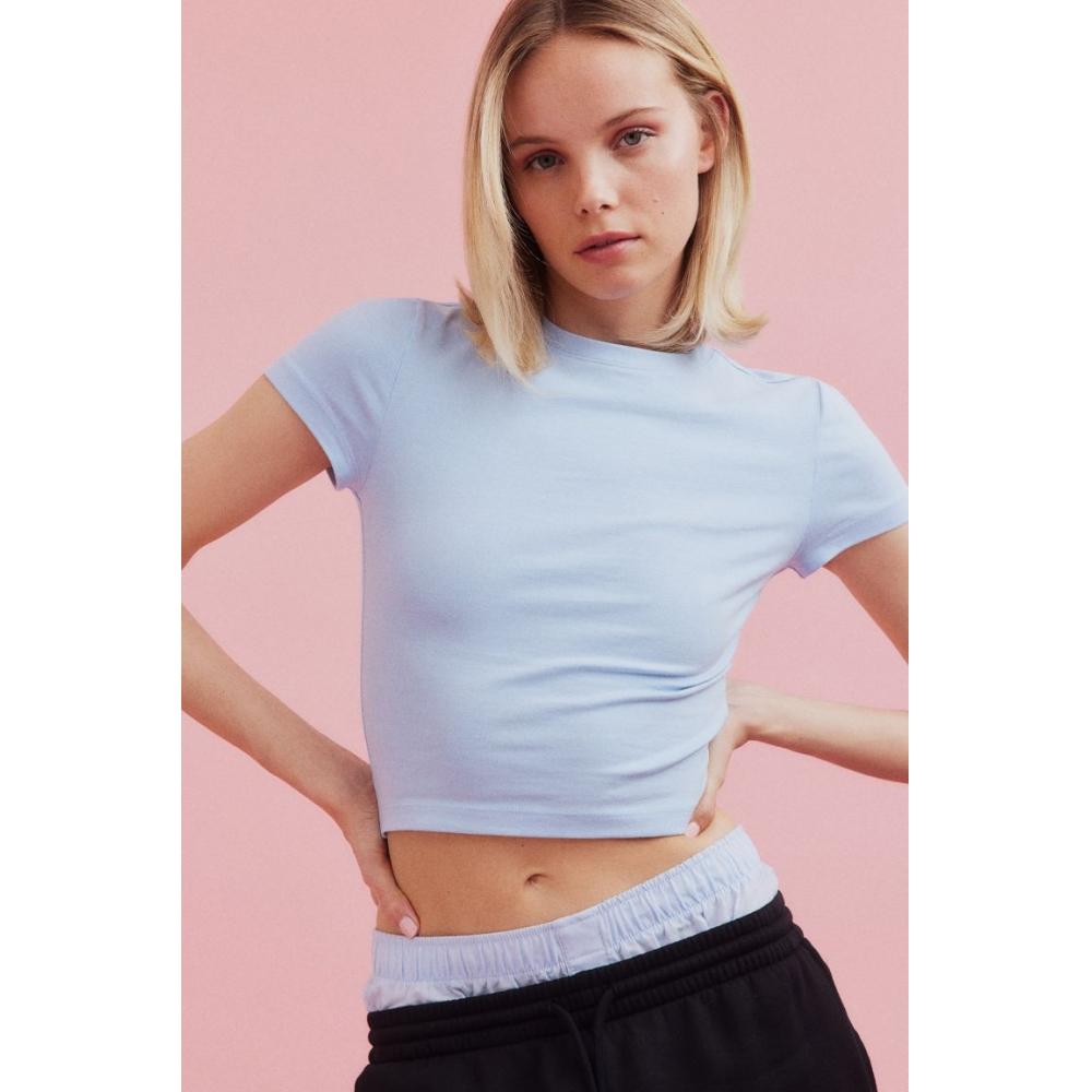 

Укороченные футболки HM, набор из 2 шт.: светло-голубые, белые