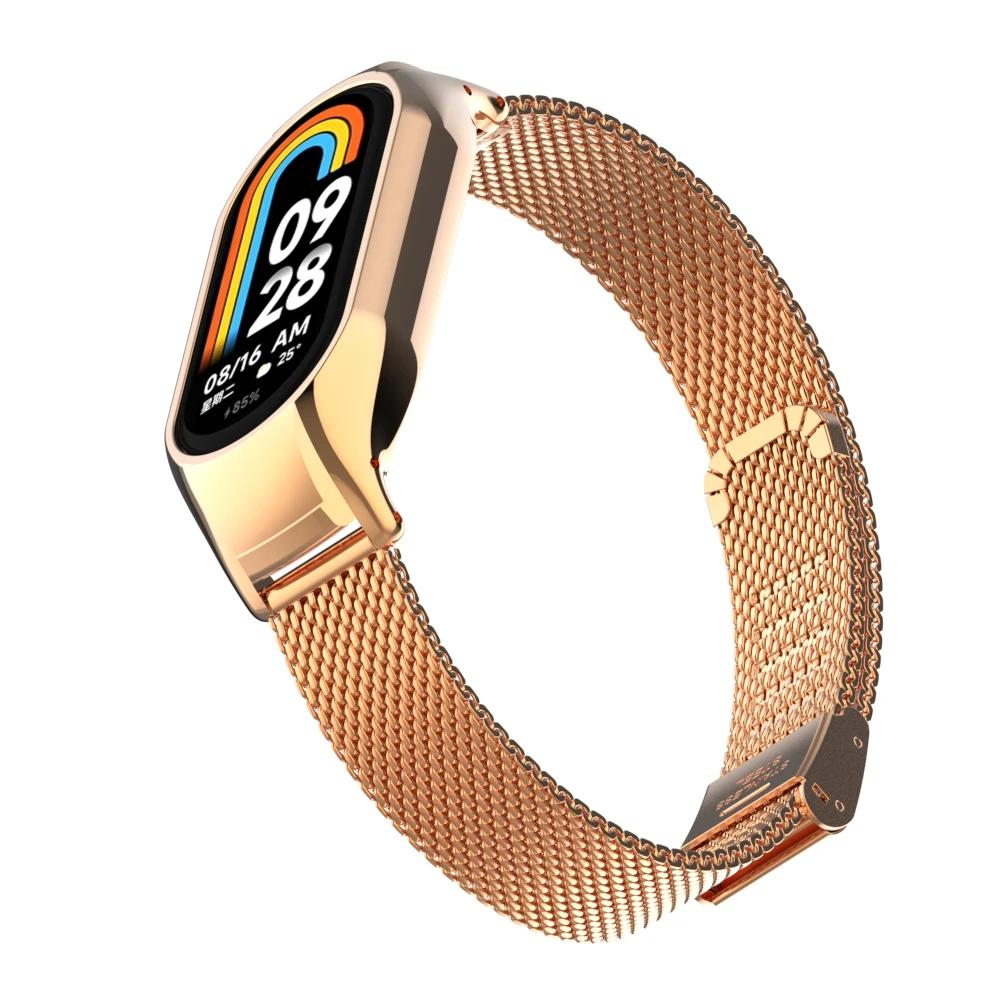 Suitable for Xiaomi Band 10 Strap, Stainless Steel Mesh Buckle Strap, Metal Band Mi Band 9 8 Replacement Strap