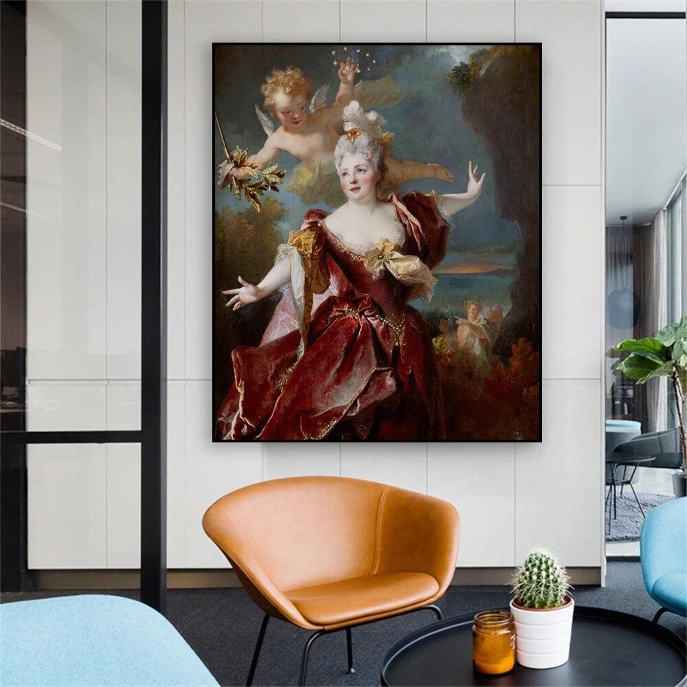 Vintage Oil Painting Poster Mademoiselle Duclos In the Role of Ariadne Prints Renaissance Art Canvas Painting Living Room Decor
