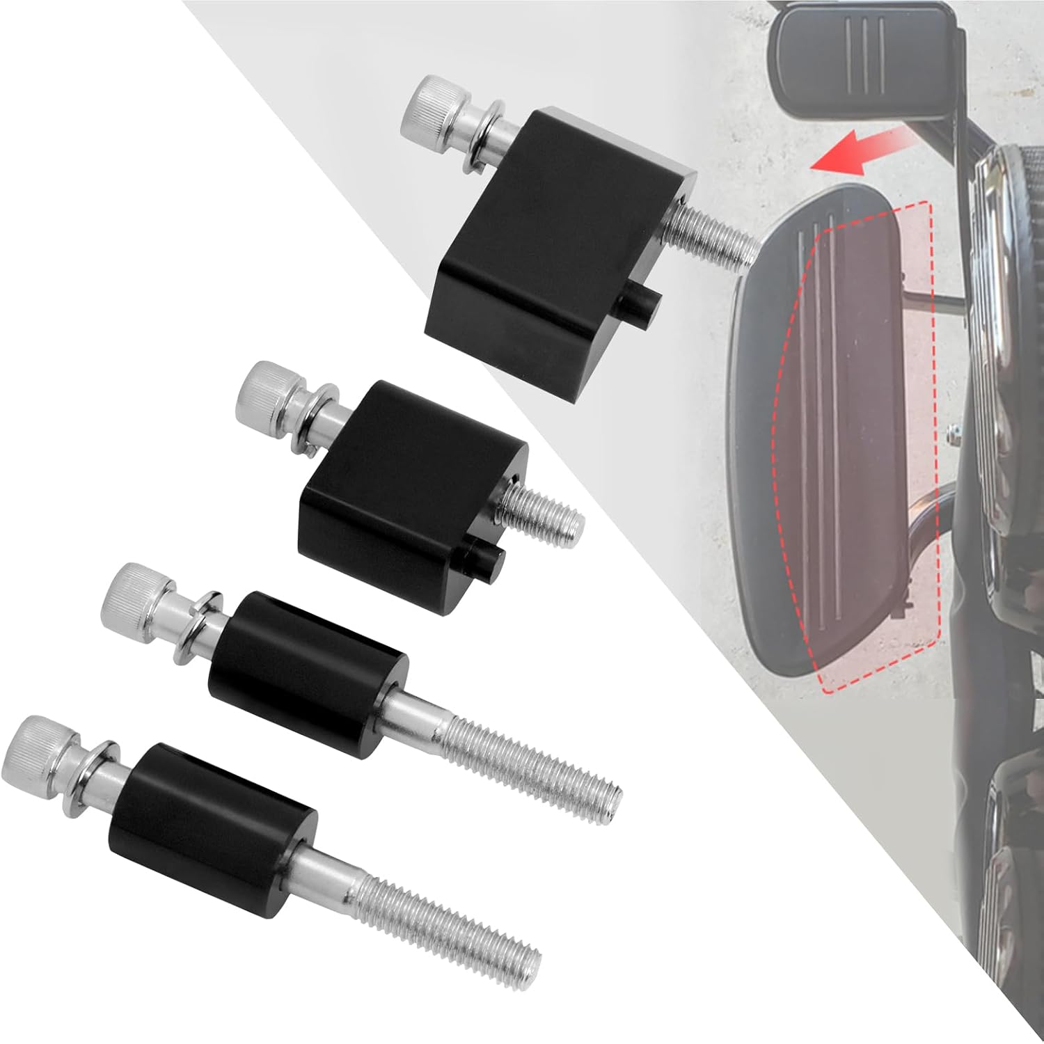 

HDBUBALUS 1-1/4 Driver Floorboard Extension Kit Fit for Harley Touring Electra Glides Road Glides Road Kings Street Glides 2009-2024 Trikes чёрный
