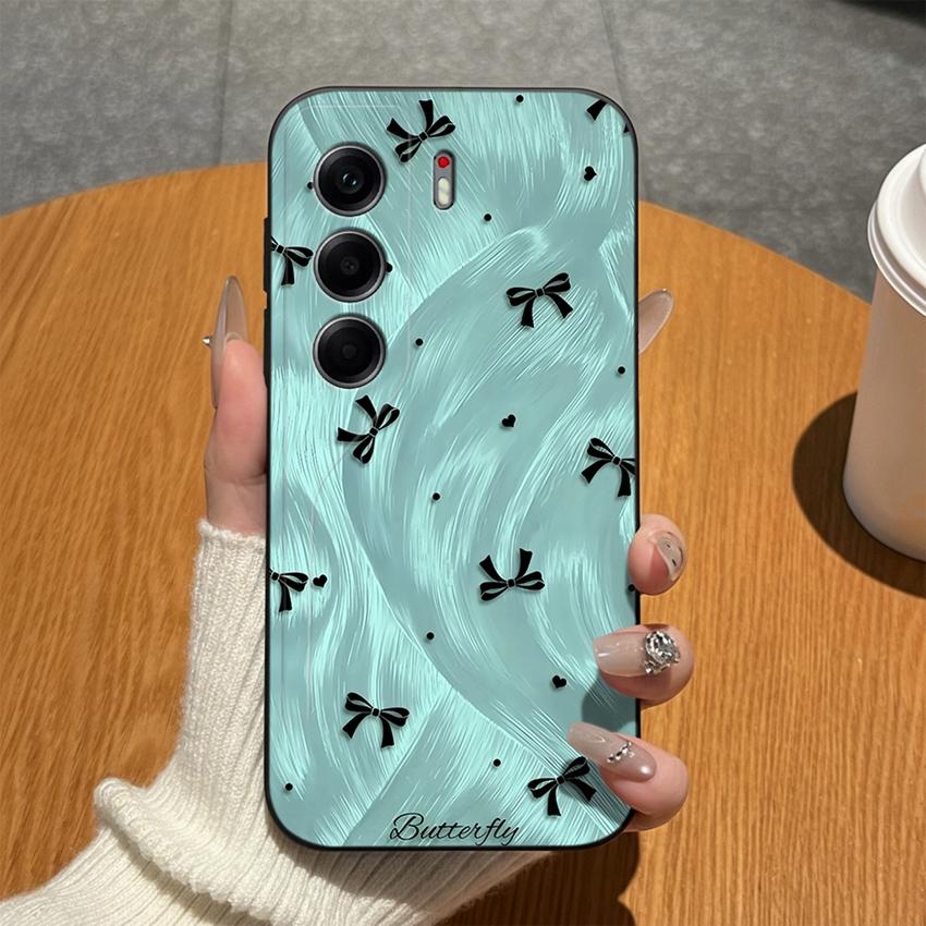 For Tecno Camon 40 20 19 17 16 15 Pro Premier 18P 16S 17T Phone Covers Matte Silicone Lovely Bow Lightweight Anti Drop Cases For Tecno Camon18i Bumper