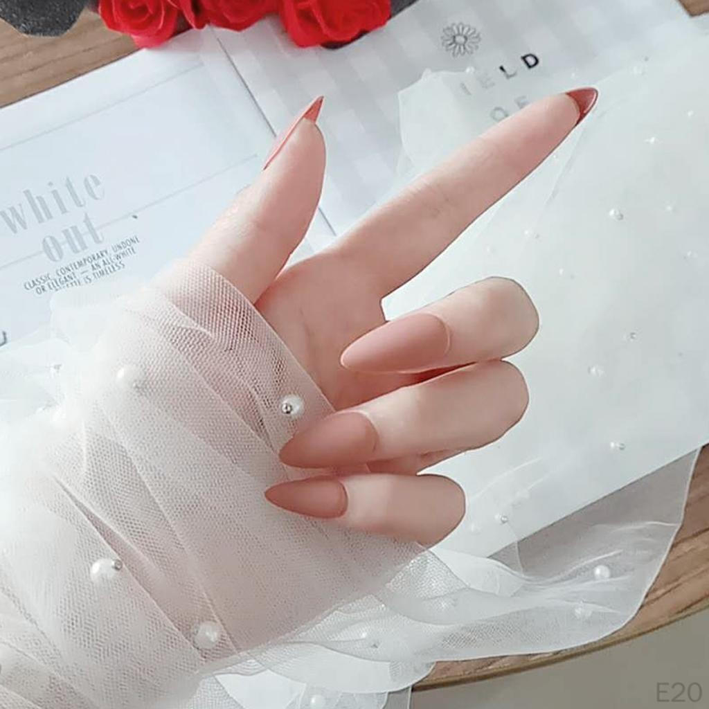 24Pcs Salon Artificial False Nails Tips Cosplay Matte Nail