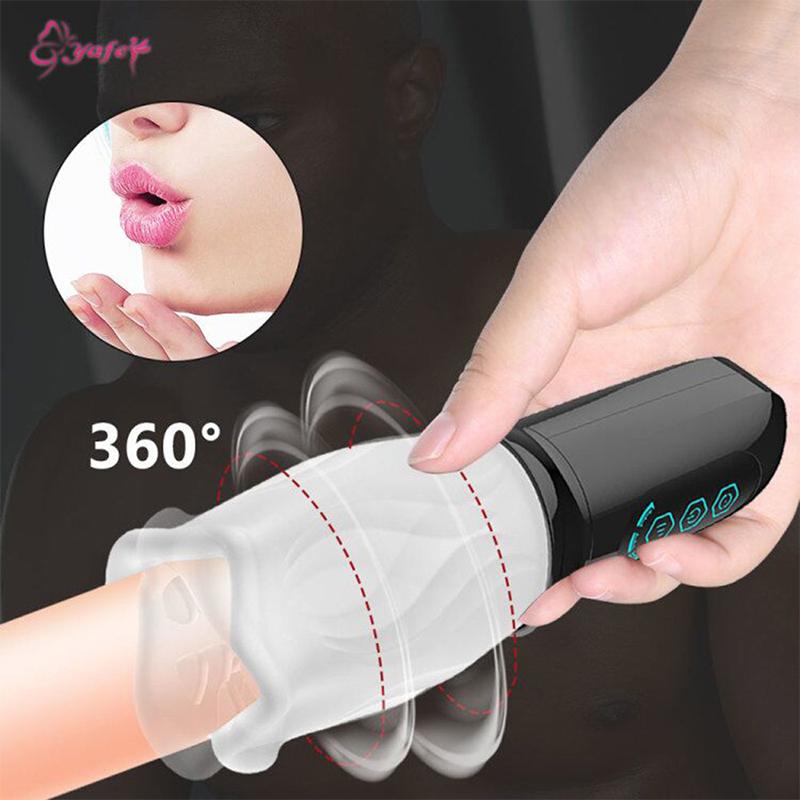 Male Masturbator Oral Sex Trainer Vibrator Sex Toys for Men Vagina Real Pussy Adult Delay Automatic Climax Glans Stimulate Man