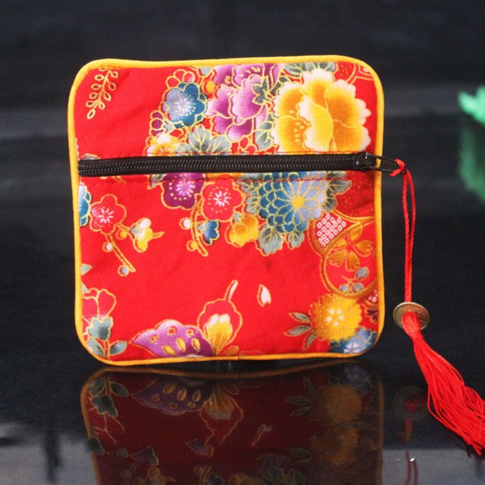 Tassel Chinese Style Coin Pouch Maneki Neko Jewelry Storage Bag Useful Cloth Wallet  Ladies
