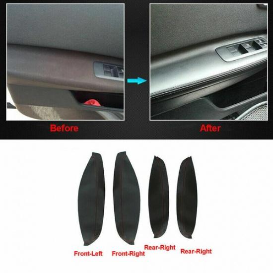 4Pcs/set Car Door Armrest Panel Cover Microfiber Leather Pads For Nissan QASHQAI