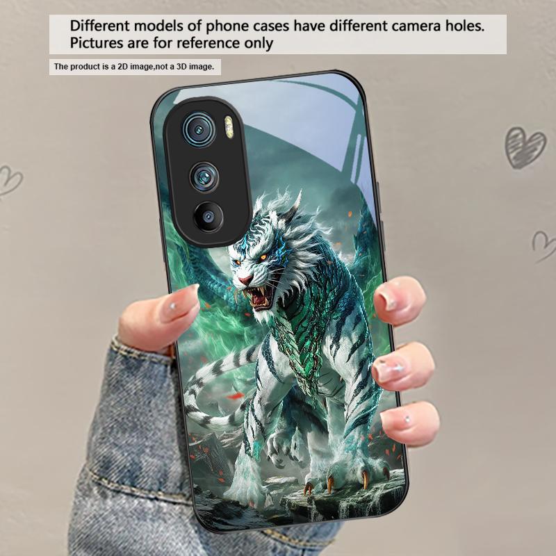 A huge dragon and tiger For Motorola Moto Edge 20 Lite 30 Pro 40 Neo 50 Ultra G45 G54 G55 G75 G84 G85 G Play 23 Glass Phone Case