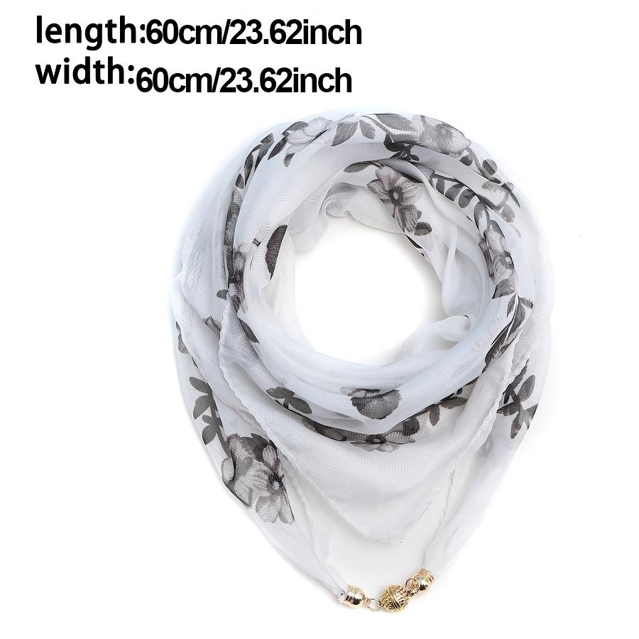 Women's Chiffon Scarf, Lightweight Satin Chiffon, Lightweight and Breathable, Floral Pattern, Essential for Holiday Travel