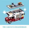 Detachable Camper Block Set LED Lights Stackable Toys with Outdoor Cookware Block Puzzle Toys with Lights Children's Gifts