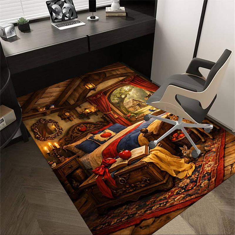 

1PC forest cottage Non-Slip Floor Carpet Compatible for Office&Living Room&Bedroom&Dining room - Flat - Weave Machine-S0327 60cm by 90cm