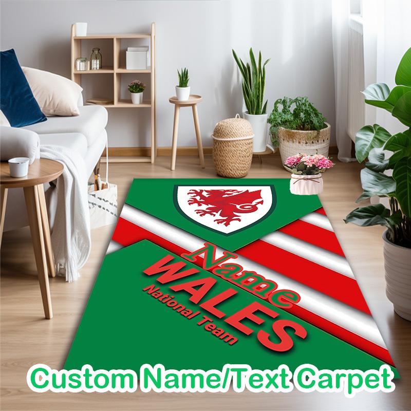 Wales National Football Team (2) Print Area Rug, Multi-functional Office Chair Sofa Carpet, Easy Clean Carpet for Home and Living Spaces