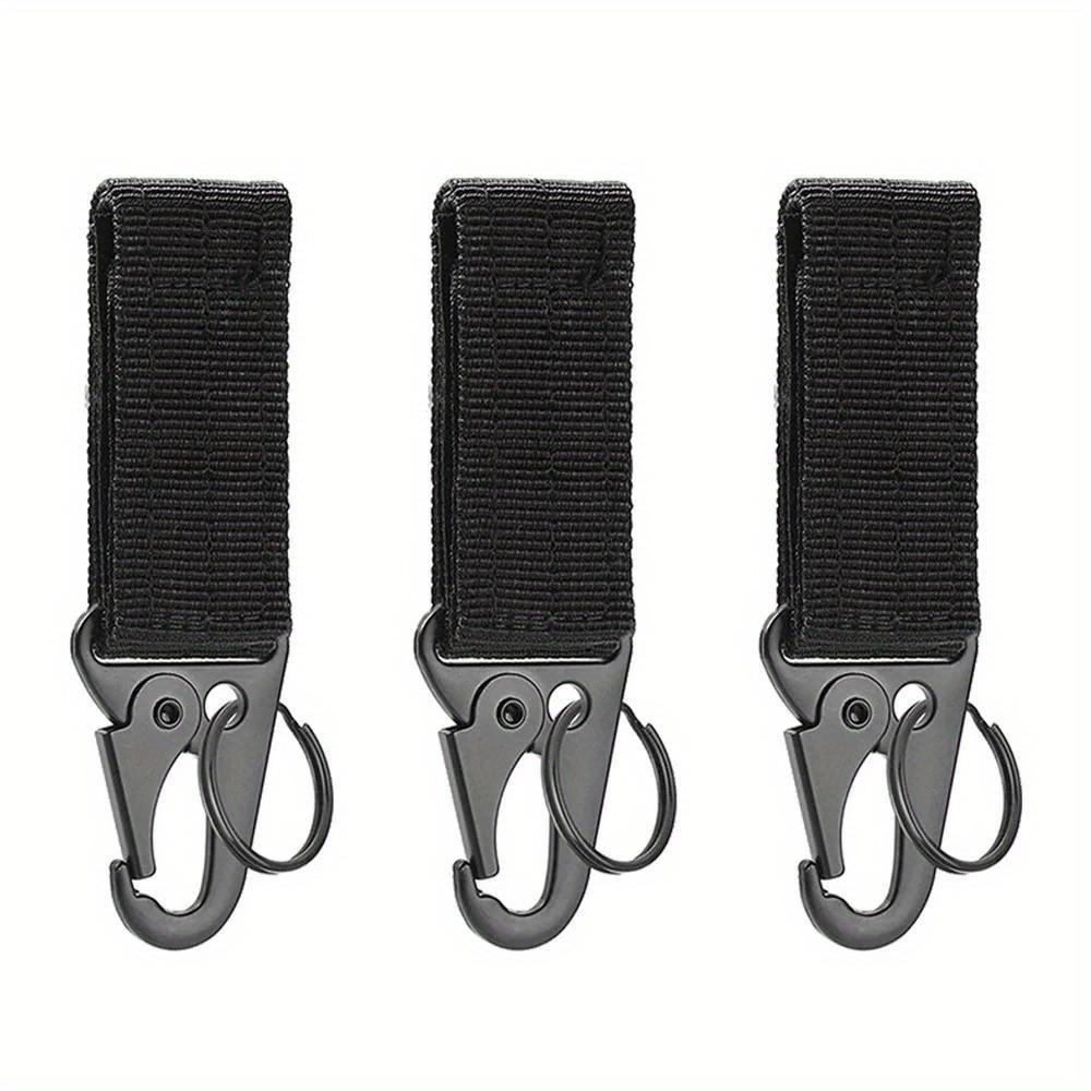 3Pcs Tactical Carabiner Outdoor Edc Key Ring Nylon Webbing Keys Mount Camping Backpack Belt Hook Hanging Buckle Muilter Clip