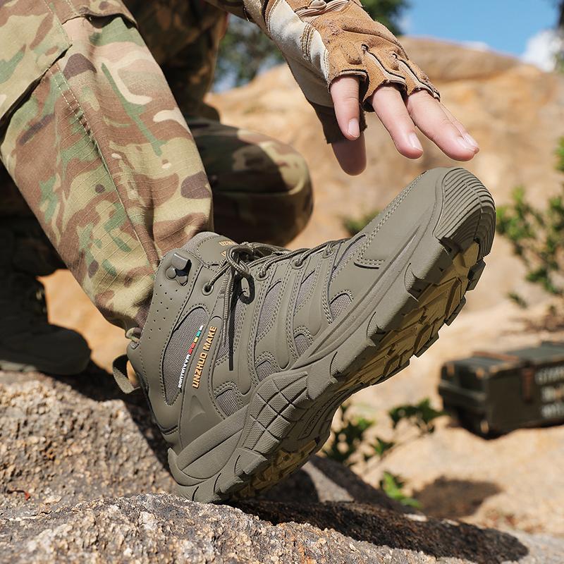 Boots Men's High Top Outdoor Hiking Travel Non Slip Boots Men PU Fashion Leisure Large Sneaker