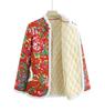 Women's Retro Ethnic Tang Suit Cotton-Padded Jacket with Floral Design & Chinese Frog Buttons - Thick Winter Coat