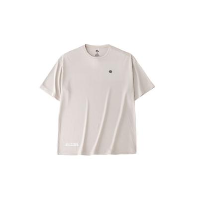 Training Series Letter Round Neck Pullover Short Sleeve Drop Shoulder T-Shirt Men Tops Gray 952427122-3