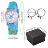 1pc/2pcs-Children's watch with cartoon dinosaur pattern strap, watch bracelet, box set, suitable for children's Christmas gifts