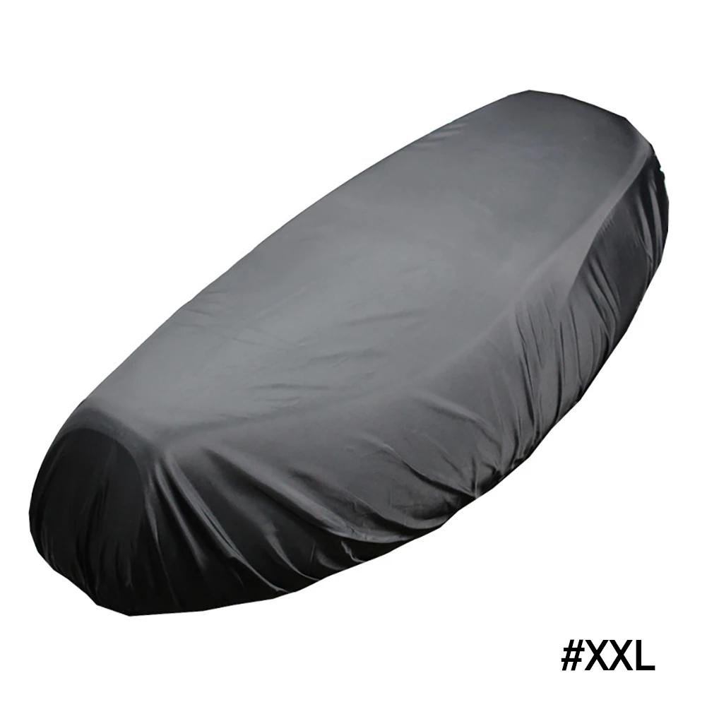 Universal Motorcycle Flexible Seat Cover Waterproof Saddle Cover Dustproof UV Sun Protection Black 210D